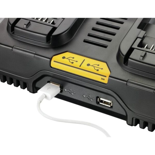 12/20V Charging Station/Dual Charger for Jobsite , Black