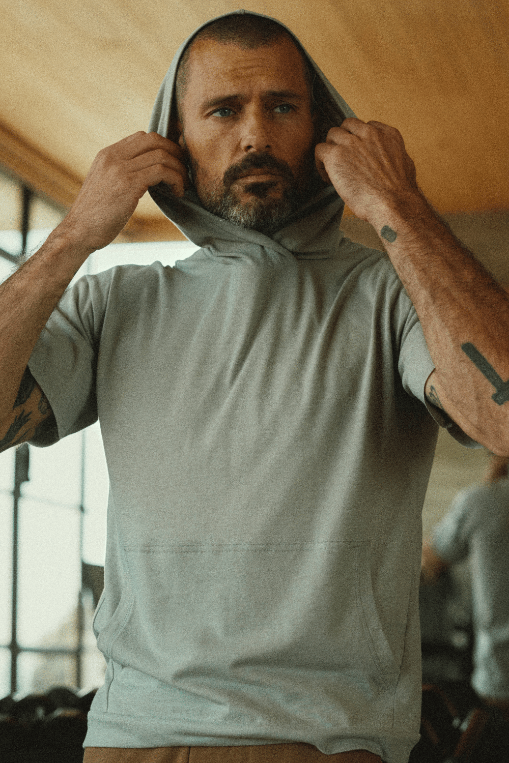 Men's Jersey Tee Kangaroo Pocket Hoodie