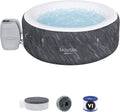 Large Round 2 to 4 Person Inflatable Hot Tub Portable Outdoor Spa with 120 AirJets and EnergySense Cover. Grey